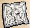 New white 71CM premium silk scarf women's neck protector scarf spring and autumn retro scarf shawl tied bag straight hair