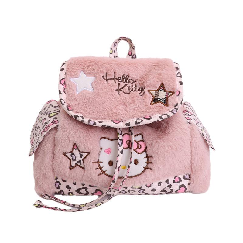 Children'S Backpack Cartoon Cute Kitten Boys And Girls Backpack Autumn And Winter Plush Baby Schoolbag