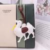 Cartoon Camel Keychain Car Keyring Bag Pendant Cute PU Leather Hanger  Car Accessory
