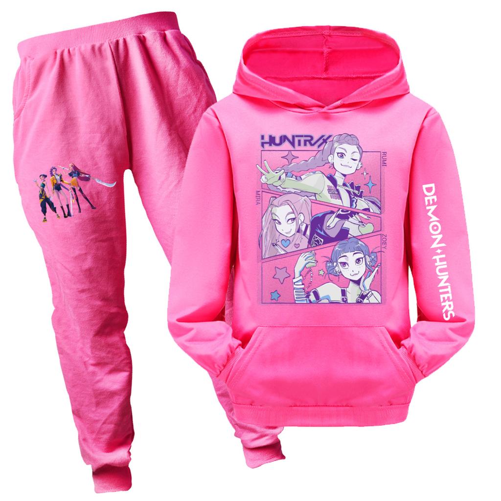 Детский худи и брюки, двухпредметный спортивный костюм, комплект свитшота с длинным рукавом и принтом