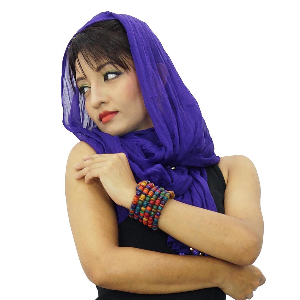 Длинный палантин из шифоновой смеси Dupatta Neck Wrap Женщины носят индийские шарфы Chunni