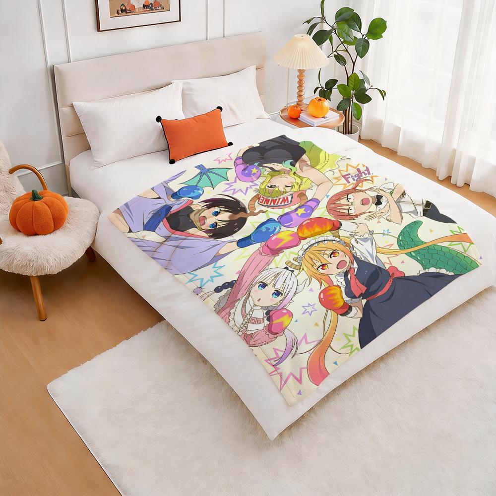 Anime M-miss K-kobayashi's Dragon Maid Throw Lightweight 240g Flannel Blanket Soft Skin-friendly for Summer Cooling