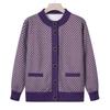 Middle-aged and Old New Mother Clothes Autumn Velvet Thickened Knitted Sweater Grandma Clothes Cardigan Jacket Elderly Clothes