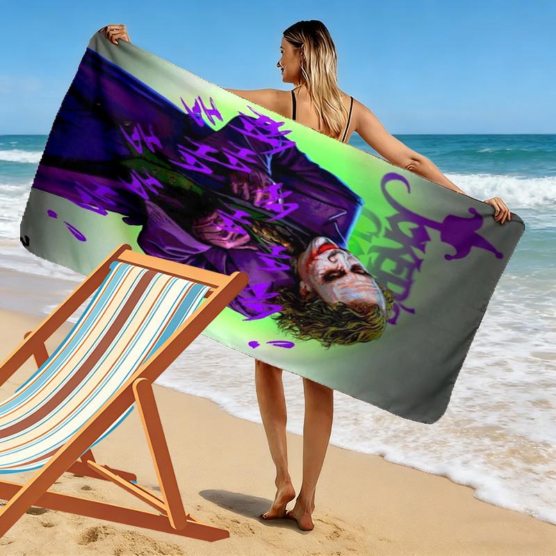 Joker Print Beach Towel, Large Soft Quick Dry Towel for Beach Camping Swimming