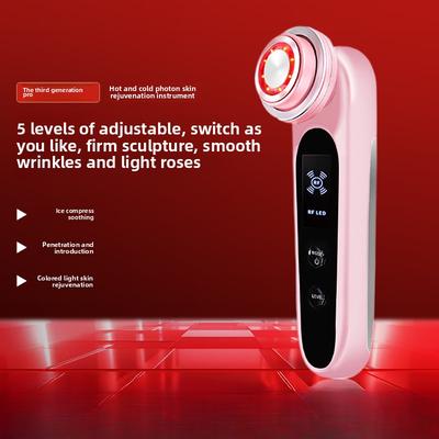 Горячий и холодный интродьюсер, лифтинговый и укрепляющий косметический прибор, микротоковой массажер для лица, цветной свет для лица, инструмент для омоложения кожи