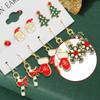 6 Pairs Of Ladies' Christmas Earrings, Santa Claus Christmas Tree Gloves, Fashionable Cartoon Cute Decorations With Patterns