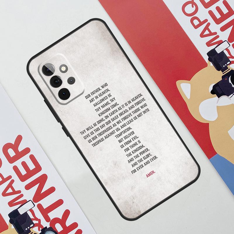 Christianity Lord Prayer Case For Samsung Galaxy A52 A32 A12 A56 A36 A16 A13 A23 A33 A53 A54 A34 A14 A15 A35 A55 A17