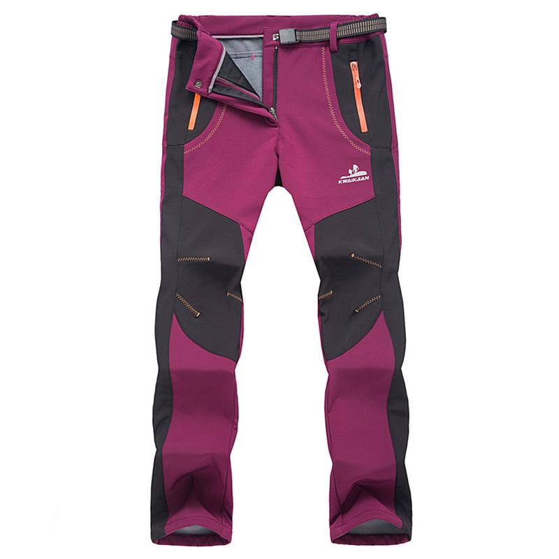 Новые унисекс осенне-зимние ветрозащитные флисовые софтшелл брюки - Теплая, утолщенная уличная горная экипировка