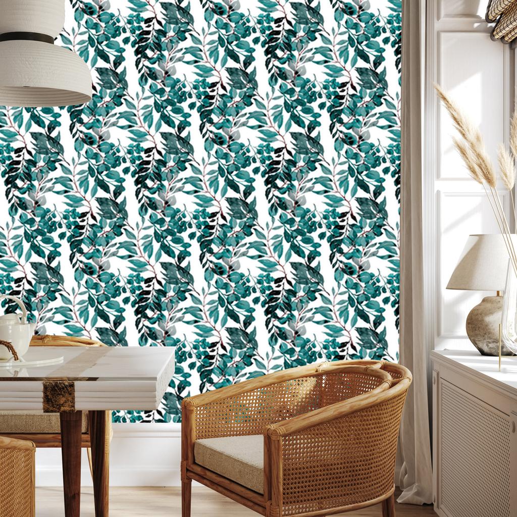 Painted Leaves Wallpaper for Living Room and Bedroom 50x1000
