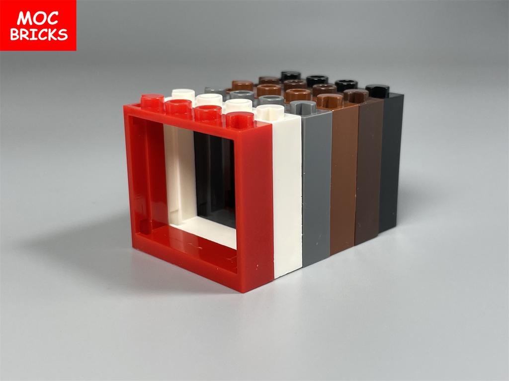 Нетоксичные кубики Moc Рама двери Стеклянное окно 1X4X3 60594 60603 DIY Архитектура Строительные блоки для дома Игрушки Дети Пластиковые куклы