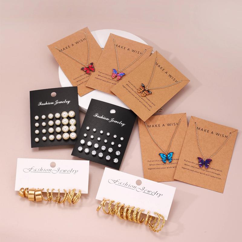 iF ME 104 шт./комплект модное ожерелье серьги кольцо браслет серьги 5 в 1 комплект ювелирных изделий для женщин повседневный отпуск носки