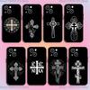 Иконка Православного Креста Чехол для Телефона Для iPhone 16,15,14,13,12,11,Pro,XS,Max,XR,Plus,E,SE4,Mini Черный Мягкий Чехол