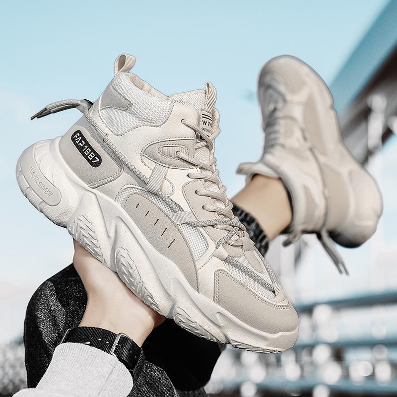 High Top Sneakers for Men Winter New Korean Version Sport Shoes Male Casual All-match Dad Shoes Outdoor Non-slip Running Shoes