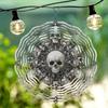 Skull Vortex Metal Wind Chime for Outdoor Garden Decor Holiday Christmas Thanksgiving Gift Indoor Outdoor Hanging Art No Electricity