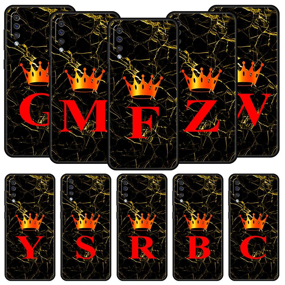 Marble Letter Phone Case for Samsung Galaxy A56 A36 A26 A16 A34 A24 A42 A22 A20 A12 A40 A30 A10 5G Soft TPU Cover Shell Fundas
