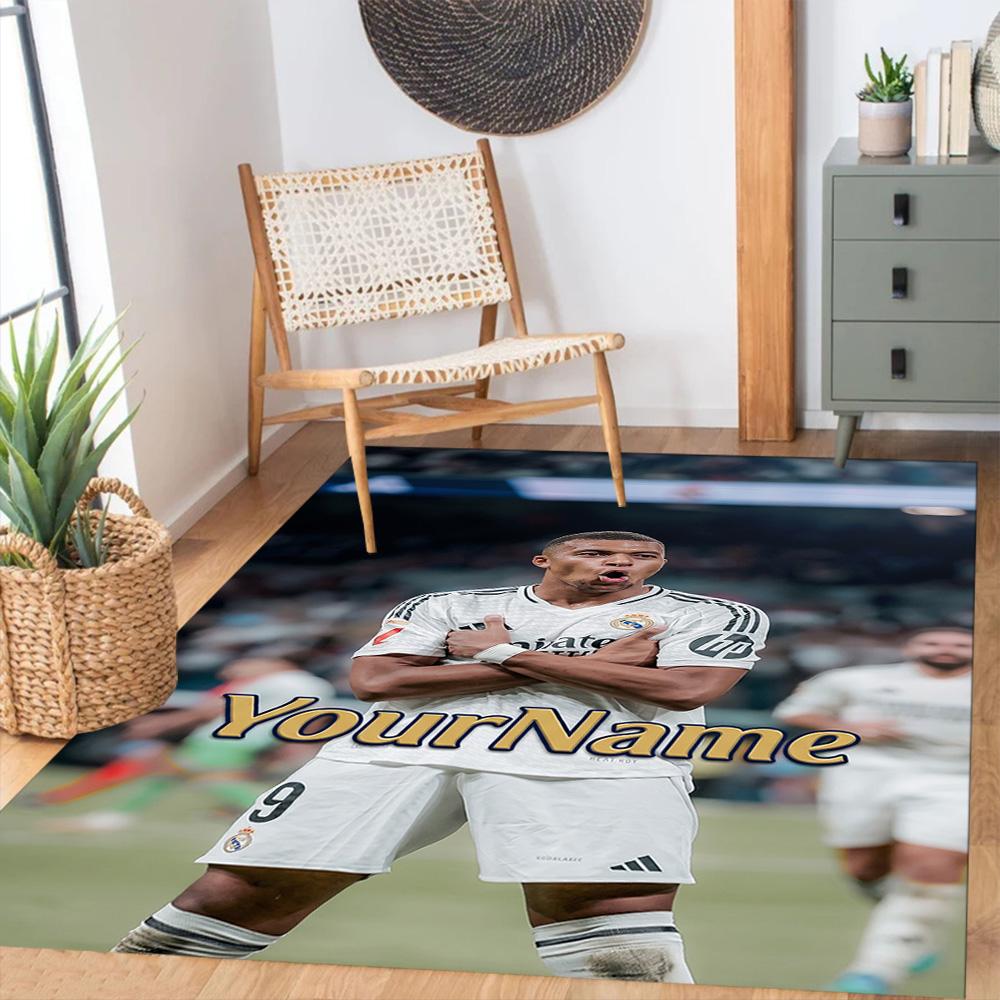 Mbappe 121 Customizable Name Area Rug Perfect for Dining Room Kitchen Game Room Entryway Anti-slip Rug Anime Office Decor Best for Christmas