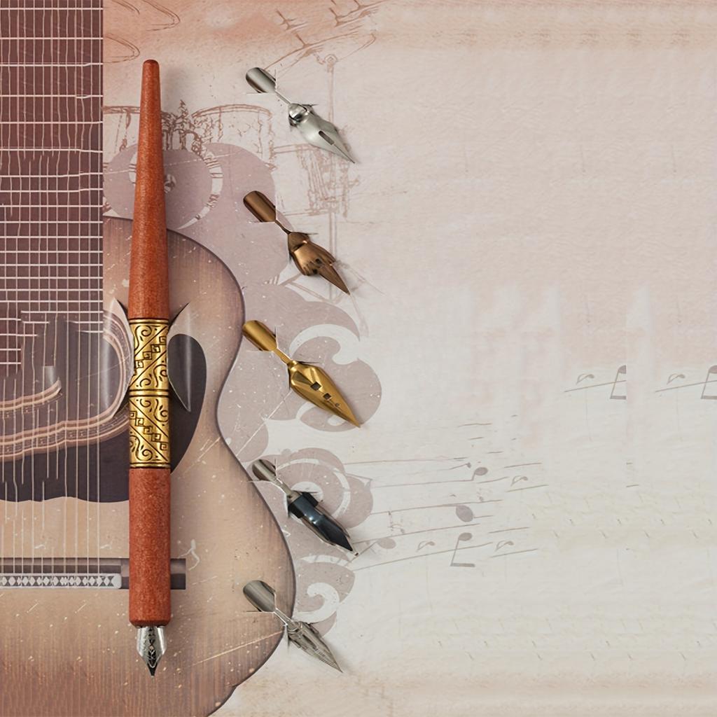 Перо-погружное с витым корпусом Хрустальное перо для письма с деревянной ручкой Винтажное перо для каллиграфии Перо для подписи Письменные принадлежности для искусства Wri