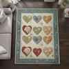 Love Patchwork Plaid Printed Carpet Valentine's Day Decorative Door Mat Entrance Living Room Bedroom Spring Atmosphere Rug