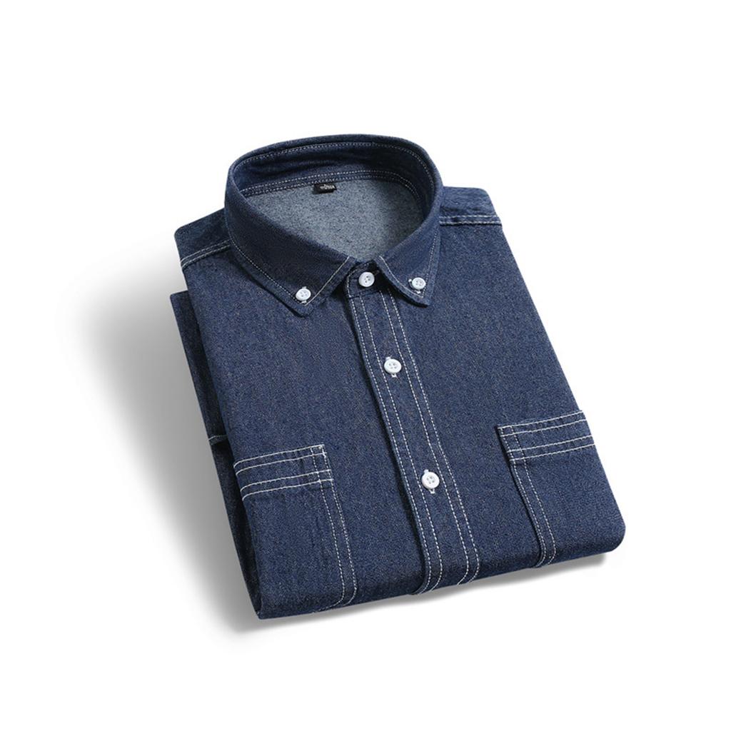 Men's Summer Fashion Quality Denim Short-sleeved Shirt Youth Trend Casual Shirt