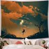 Character Illustration Style Background Cloth Office Living Room Tapestry Home Wall Decoration Tapestry