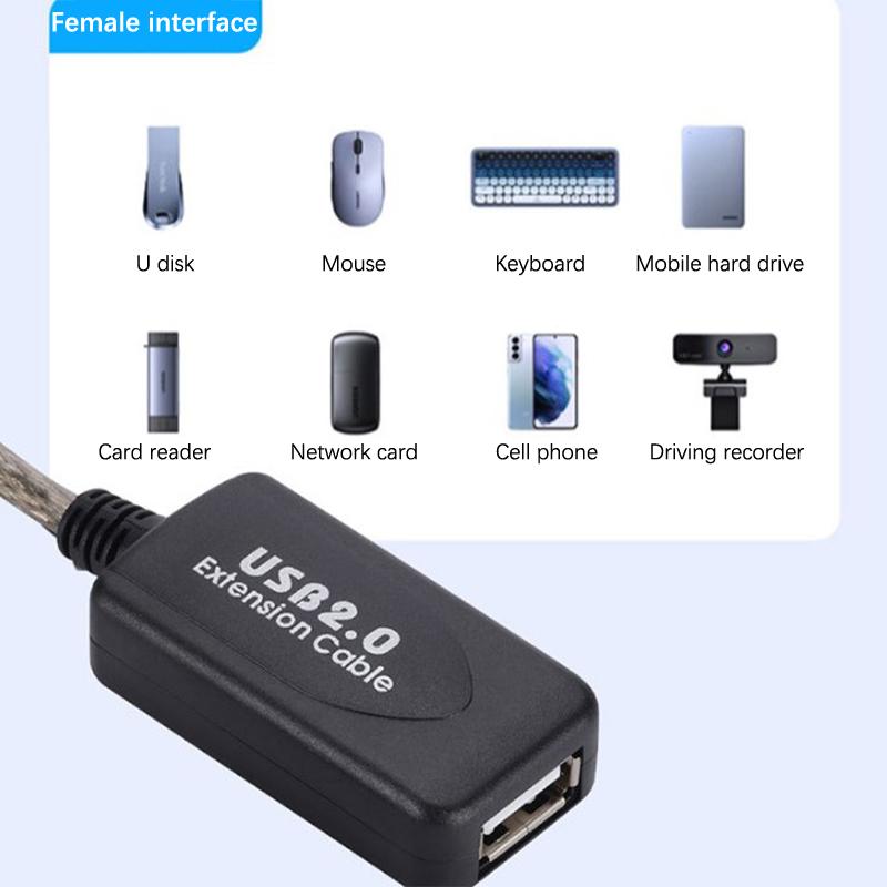 Usb 2.0 удлинительный кабель 5M/10M/15M Usb 2.0 удлинитель USB повторитель удлинительный шнур с усилителем Usb папа-мама