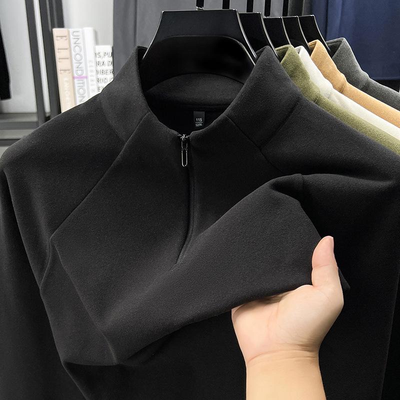 Мужская термофлисовая толстовка с полумолнией и длинным рукавом