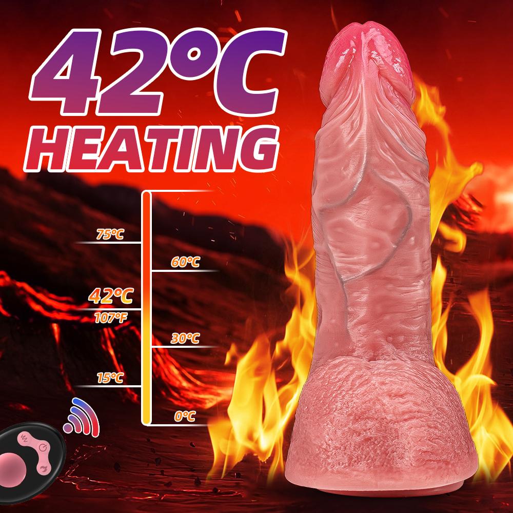 Огромный Большой Мягкий Вибратор с Подогревом Реалистичный Дилдо для Женщин Мужчин Беспроводной Телескопический Член Мастурбатор Пенис G-точка Вагина Анальный