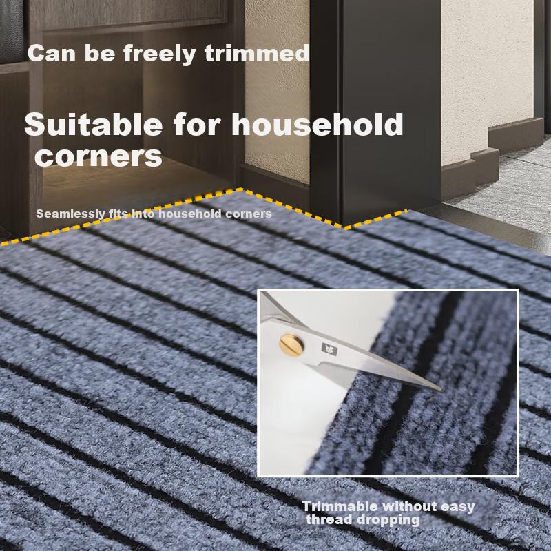 Budisi Seven-Striped Entrance Door Mat, Doormat for Entryway, Cuttable, Simple And Luxurious, Absorbent, Non-Slip Foot Mat, 60*40CM