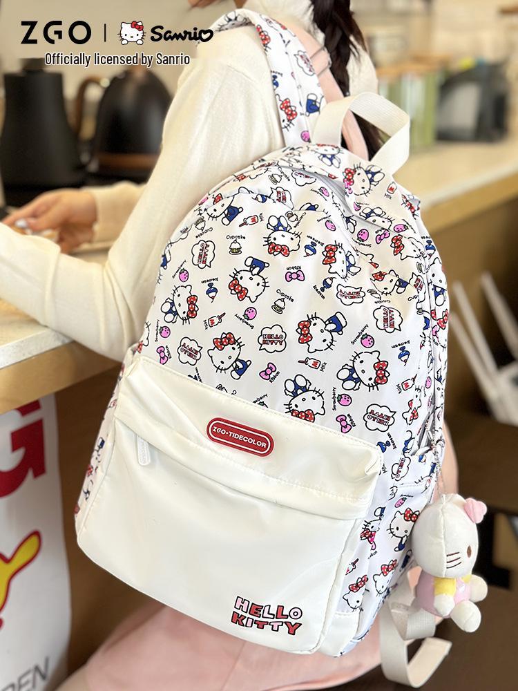 Двухлямочный рюкзак Hello Kitty & Cinnamoroll - Вместительная дорожная и школьная сумка для женщин
