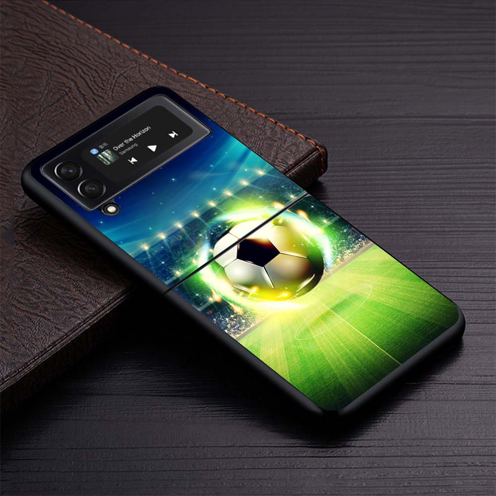 Чехол для телефона с дизайном футбольного мяча для Samsung Galaxy Z Flip3 Flip4 Flip5 Flip6 Flip7 Для Z Flip 7 6 5 4 3 5G Жесткий Складной C