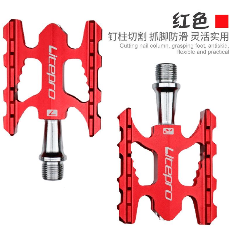 Litepro Lightweight Aluminum Alloy Bike Pedals Du Bearing Non Slip Pedal Pins Compatible With Folding Road Mountain Bikes Cyclin