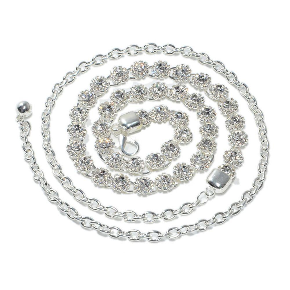 Джинсы Декоративные утягивающие пояса Роскошный тонкий пояс Металлическая цепочка Пояс со стразами