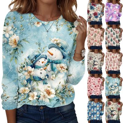 Рубашки с длинным рукавом для женщин, милые футболки с графическим принтом, блузки, повседневные базовые топы больших размеров, пуловеры