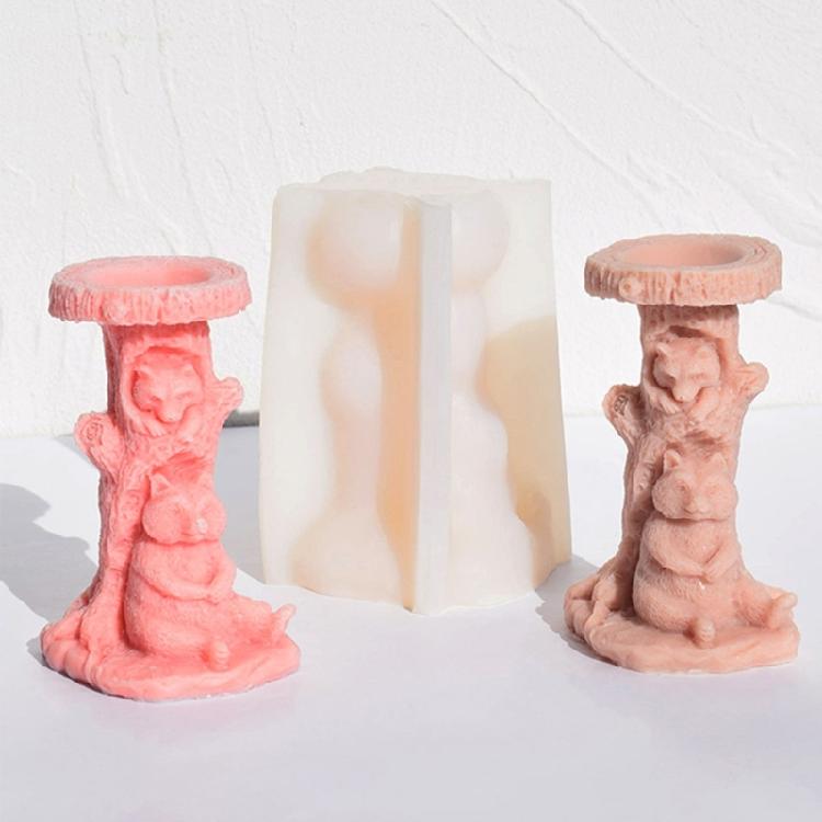 3D Формы для свечей в виде медведя, Формы из силикона в виде дерева и пещеры с медведем, Формы для литья, Формы для выпечки, Формы для гипса, Формы для изготовления свечей
