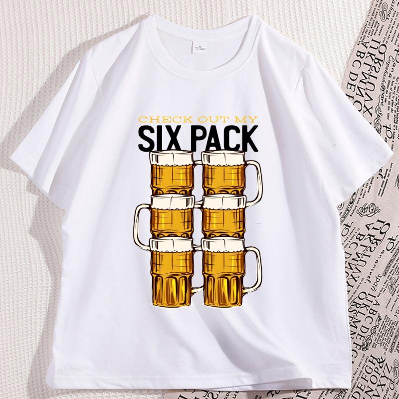Check Out My Six Pack Tshirt Funny Beer Drinking Tshirt Casual O Neck Cotton Short Sleeve T Shirt Streetwear Mens Clothing