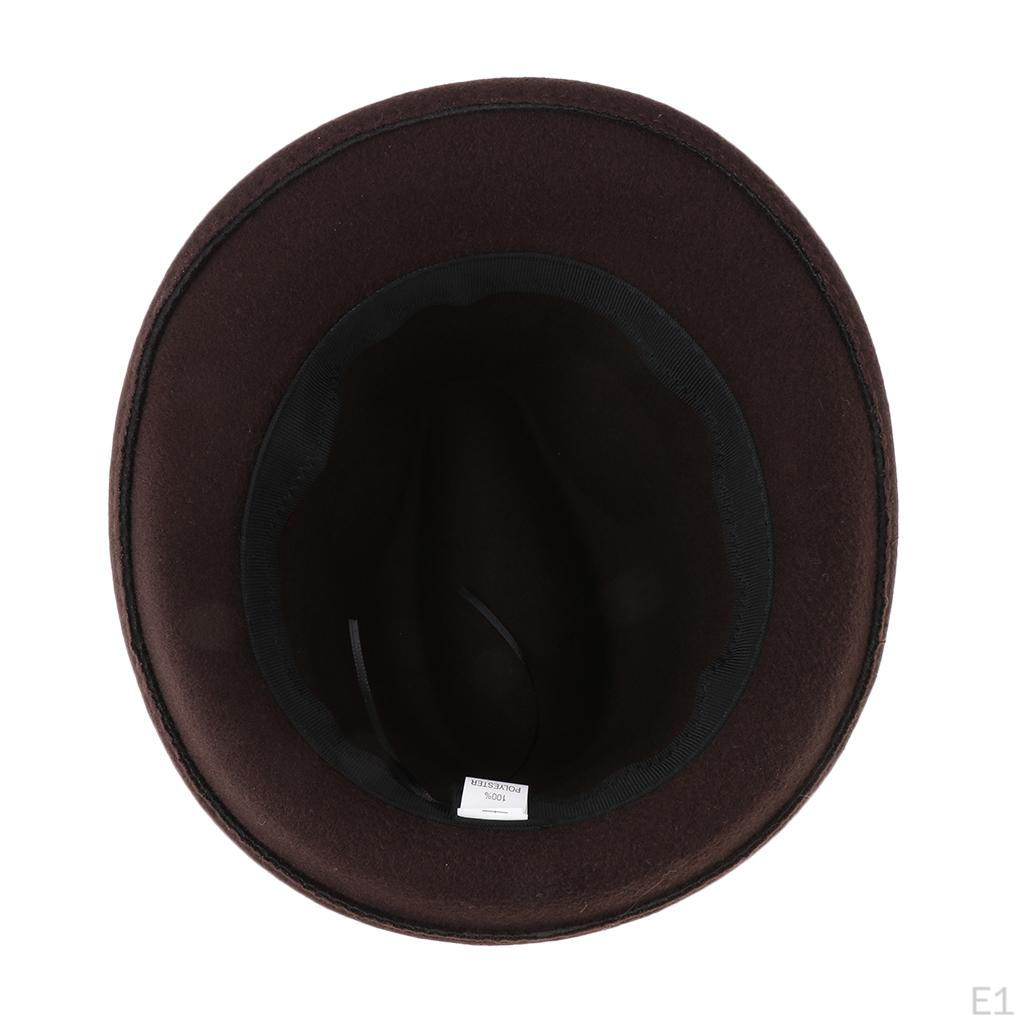 Men's Women's Wool Felt Feather Fedora Hat Vintage Panama Trilby , As Described