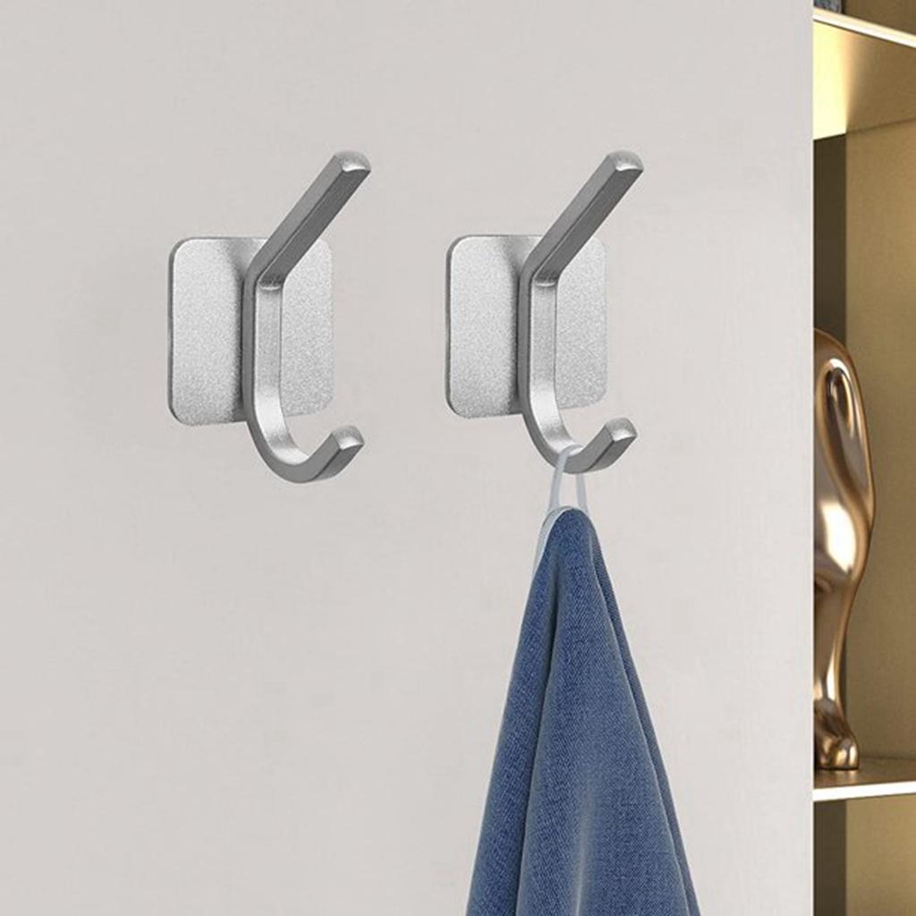 1 Pcs Adhesive Hooks Heavy Duty Wall Hook Towel Hooks And Coat Hooks Stick On Cabinet Doors Waterproof Self Adhesive Holders Kitchen Bathroom