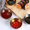 Seasoning Dish Round Rust-proof Stainless Steel Household Small Metal Sauce Plate Home