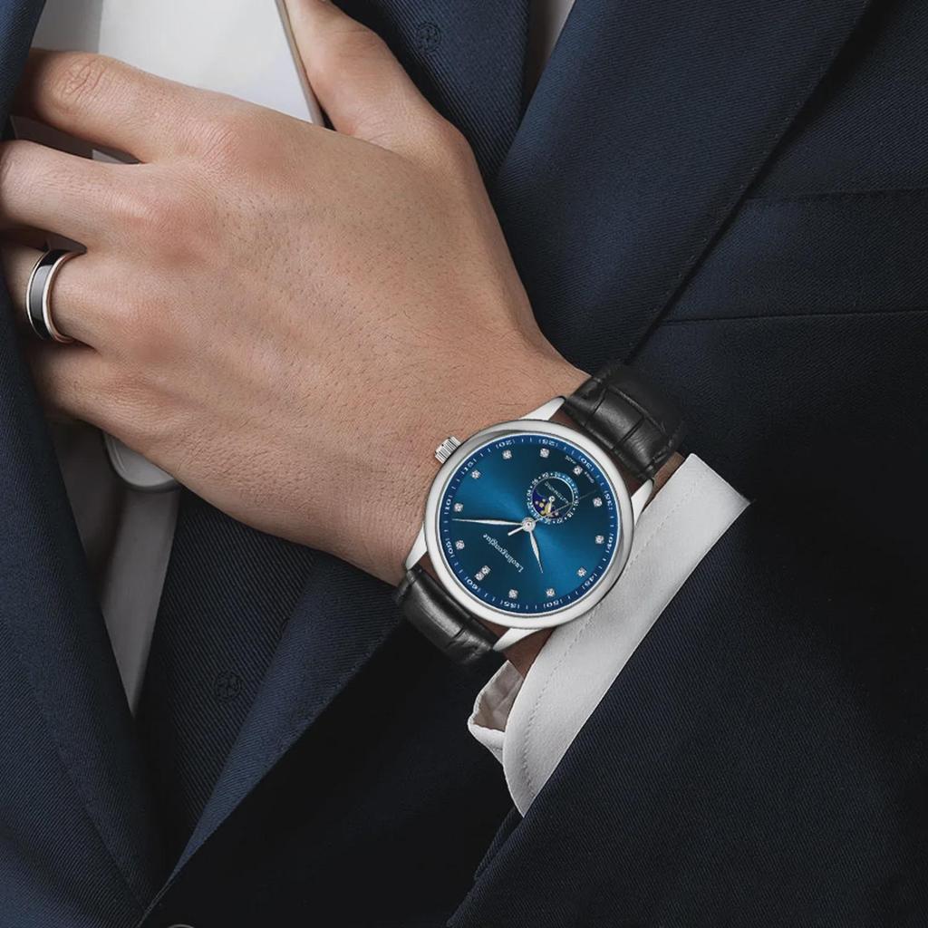 Duke of Lorraine 1984 Automatic Mechanical Moon Phase Skeleton Watch with Butterfly Clasp