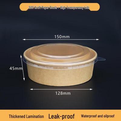 Одноразовые крафтовые бумажные суповые миски с крышками