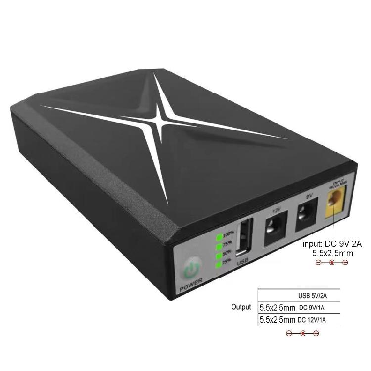 Домашний резервный аккумулятор 10400 мАч USB 5 В 2 А 5,5x2,5 мм 9 В 1 А 12 В 1 А для светодиодной подсветки, камеры
