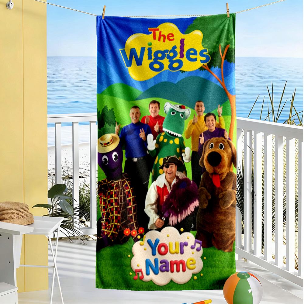 Wiggles Personalized Name Beach Towel Super Soft Microfiber Quickdry Fabric Suitable for Sports Travel Swimming Yoga Bathroom Beach And Pool