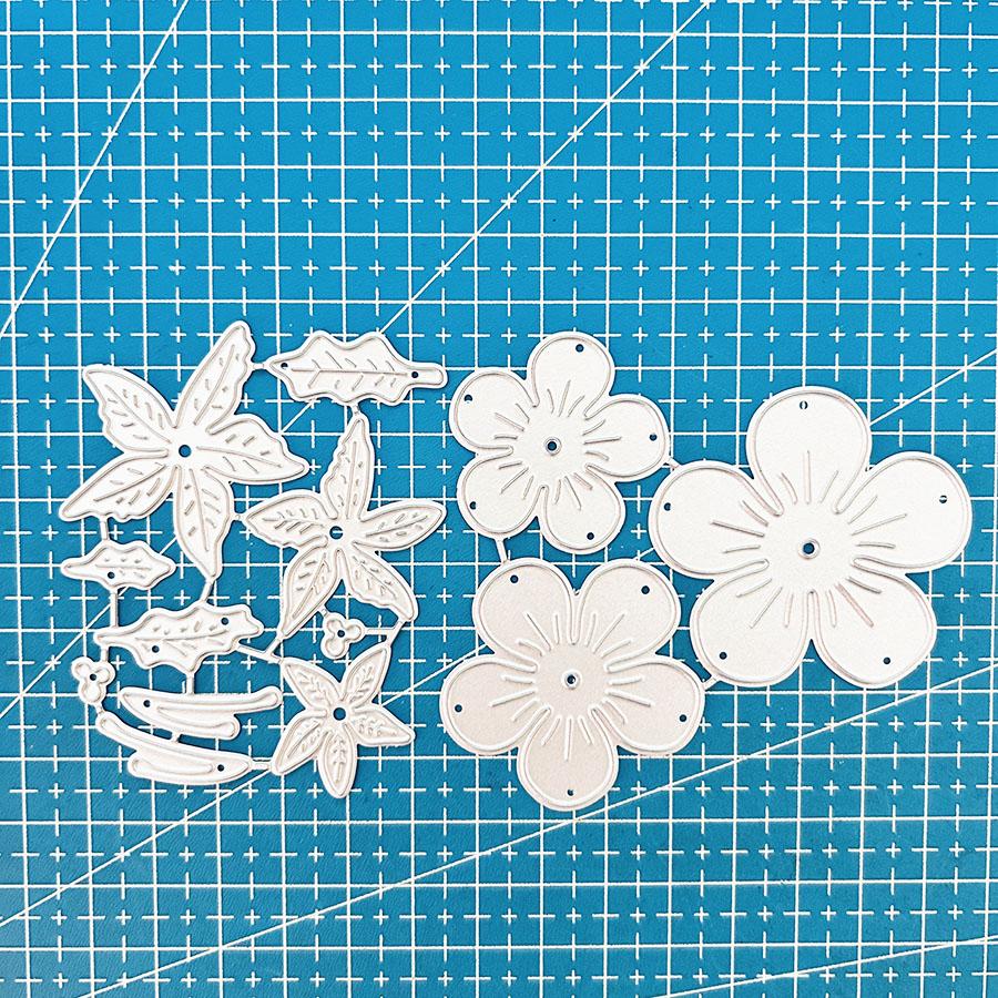 2 шт. Цветы для изготовления открыток, для DIY скрапбукинга, фотоальбома, декоративные тисненые бумажные вырубки для изготовления открыток, шаблоны