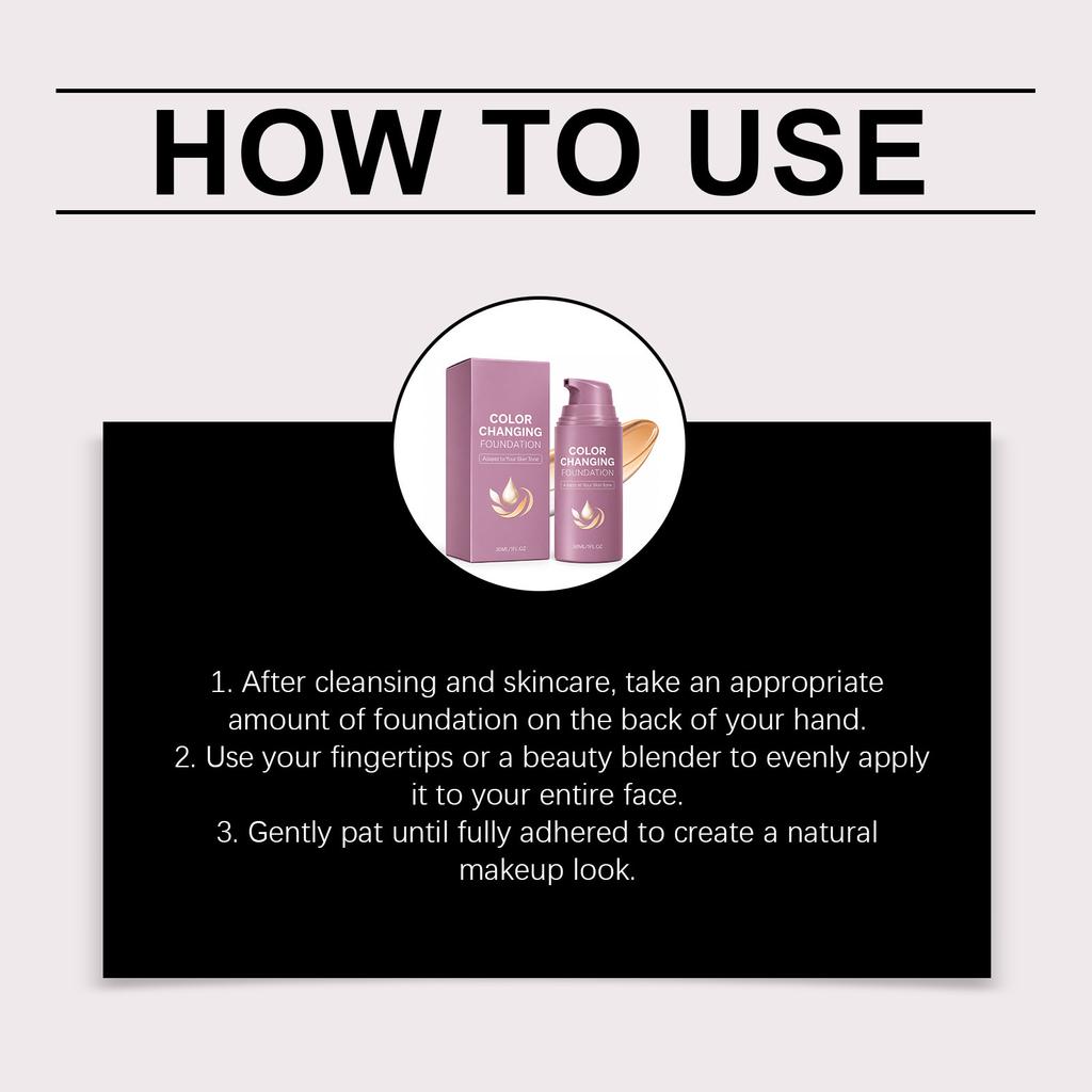 Luxury Color Changing Foundation Enhance Smoothness Concealer Fine Lines Even Skin Tone Improve Skin Texture Natural Finish Face Makeup