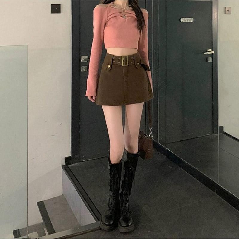 Женские юбки Розовая джинсовая юбка Летняя корейская мода Дизайн Юбка трапециевидной формы с высокой талией Женская одежда Y2K Женская нижняя часть большого размера