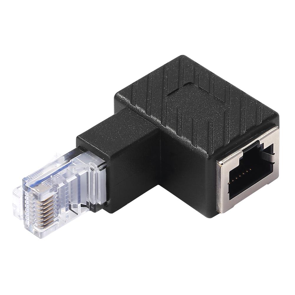 RJ45 Male To Female Converter 90 Degree Extension Adapter LAN Ethernet Connector