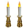 Sun Magokoro Electric Candles, LED, for Buddhist Altars, Flame-Like Flickering (Gold, 2 Candles)