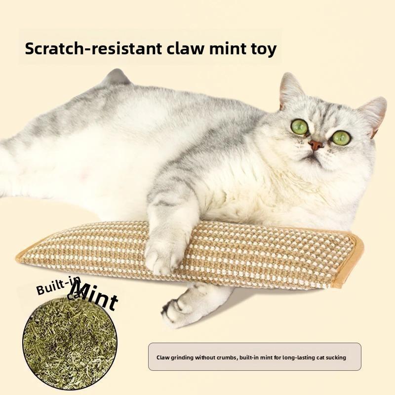 Игрушки для кошек, Подушки-бросалки с кошачьей мятой, Самодовольные прорезывающиеся зубы, Жевательные конфеты для чистки зубов кошек, Джутовые когтеточки