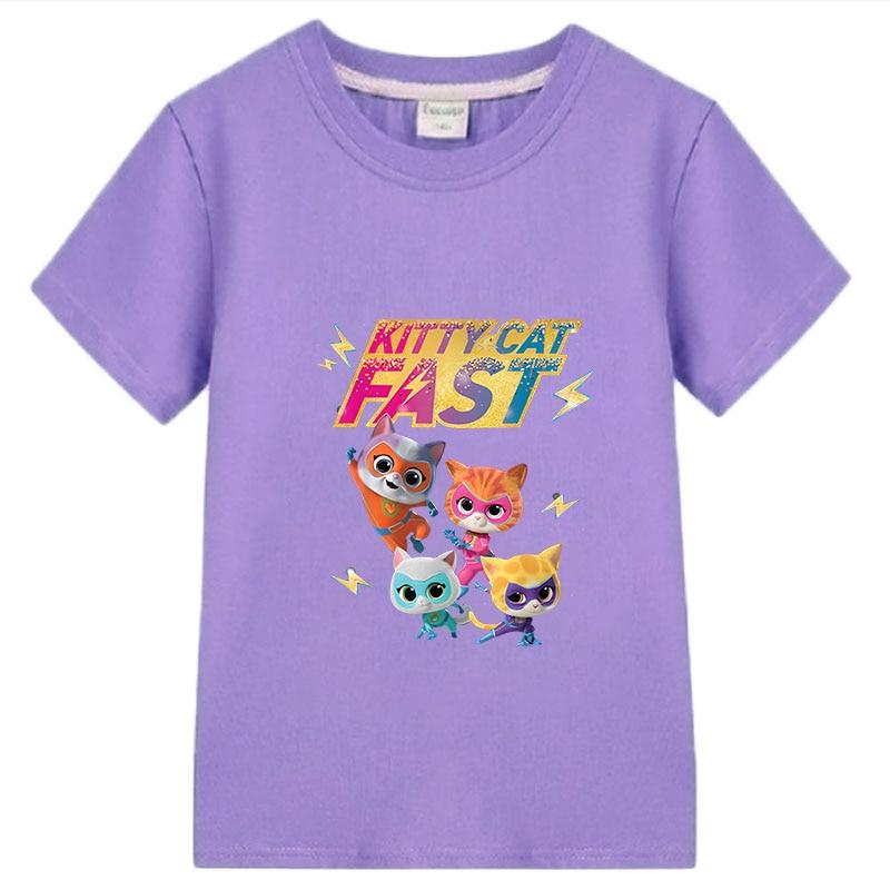 Футболка SuperKitties для мальчиков 10 лет, футболка с аниме, хлопковые топы с героями мультфильмов, одежда для девочек y2k, цельная летняя детская одежда