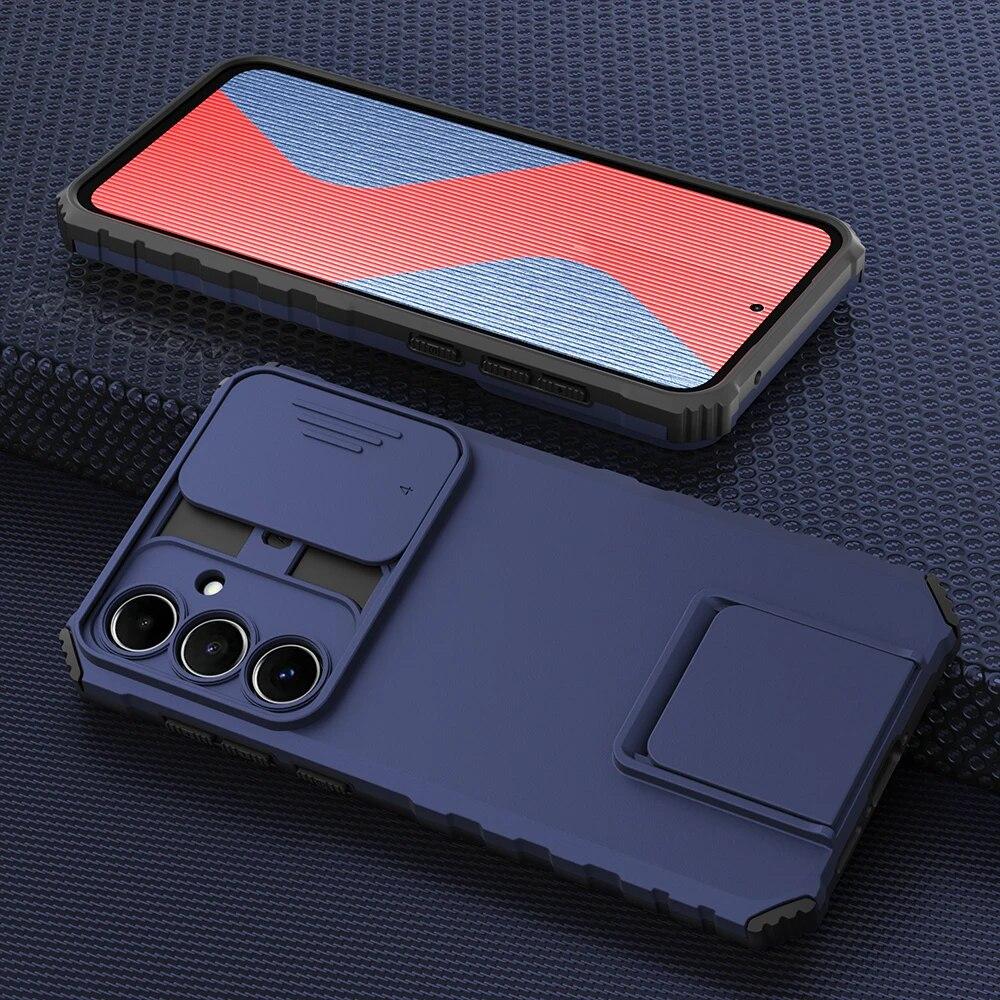 Противоударный бронированный жесткий чехол для Samsung A55 5G A35 A25 161 A15 A05, защита объектива слайд-камеры, чехол для телефона с подставкой для Galaxy A05S A 55 35
